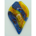 pendentif bleu jaune feuille Pend-416-2