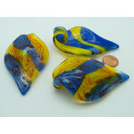 pendentif bleu jaune verre Pend-416-2