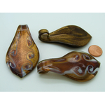 pendentif marron dore verre Pend-417