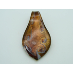 pendentif marron dore feuille Pend-417
