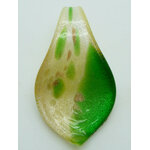 pendentif vert blanc feuille Pend-418