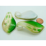 pendentif vert blanc verre Pend-418