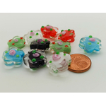 perles verre fleur mix couleurs