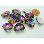 breloques coeur verre 18mm irise metalise