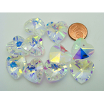 breloques coeur verre 18mm transparent pendentif