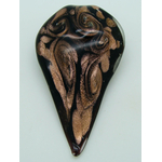 pendentif noir feuille Pend-420-3