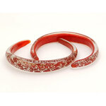 bracelet rouge argent verre bijoux uni BRA01 p1