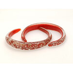bracelet rouge argent verre bijoux uni BRA01