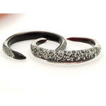 bracelet noir argent verre uni BRA02