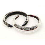 bracelet noir argent verre bijoux BRA02