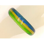 bracelet bleu jaune vert verre lampwork BRA19