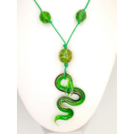 collier pendentif serpent vert en verre col05 gp