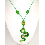 collier pendentif serpent vert col05