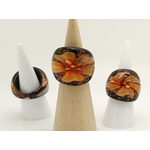 bague verre fleur orange dore BAG02-orange