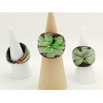 bague verre fleur verte dore BAG02-vert