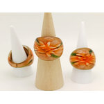 bague verre fleur orange dore vert BAG03-orange
