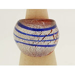bague rouge verre rayure BAG05