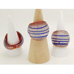 bague rouge verre rayure lampwork BAG05