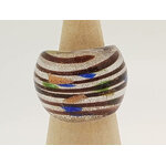 bague transp verre  lampwork rayure BAG05