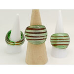 bague vert verre rayure marron BAG05