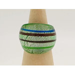 bague vert verre rayure multicolore bijoux BAG05