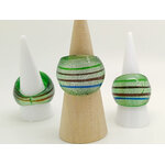 bague vert verre rayure multicolore BAG05