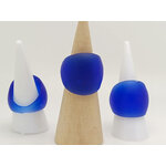 bague bleu fonce verre givre BAG06