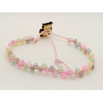 bracelet tresse rocaille fermoir chouette BRA05