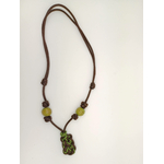 collier marron vert bois COL08