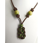 collier pendentif tresse marron COL08