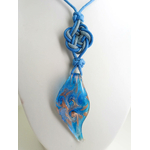 collier pendentif bleu gris COL14