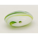 perle galet 28mm volute vert blanc verre