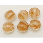 perles galets 12mm dore transparent verre