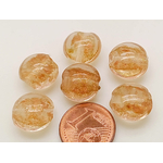 perles galets 12mm dore transparent