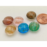 perle galets 12mm dore mix verre