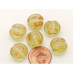 perle galets 12mm dore vert olive cliair