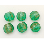 perle galets 12mm dore vert bleu verre