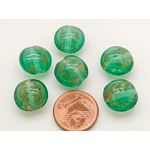 perle galets 12mm dore vert bleu