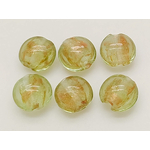 perle galets 12mm dore vert clair