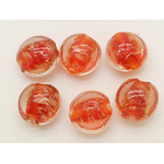 perle galets 12mm dore rouge verre