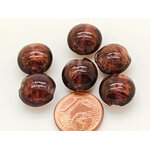 perle galets 12mm dore violet