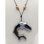 collier requin noir col17