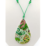 collier pendentif goutte vert col19