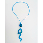 collier pendentif serpent verre bleu COL20