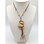 collier pendentif terre marron COL21