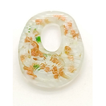 pendentif ovale verre blanc Pend-10