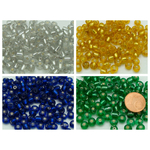 rocaille 5mm fond argente perle verre