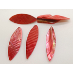pendentif goutte nacre rouge strie