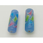 PV20 perle tube bleu clair verre
