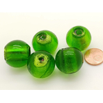 PV-lot-20 perle vert verre argente